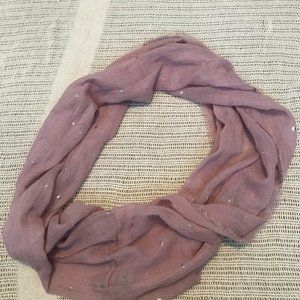 Pink Infinity Scarf with Gold Accents